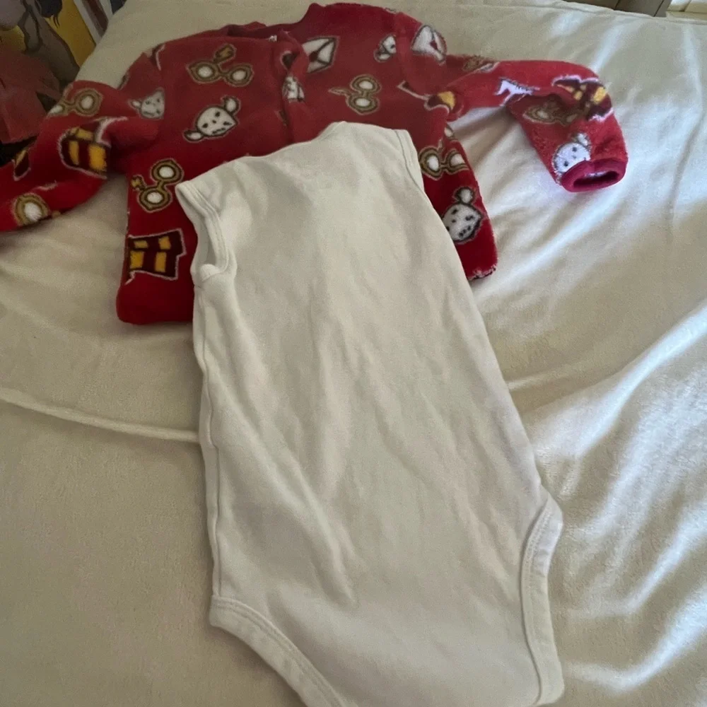 Harry Potter Red Footed Pj’s Baby Sz 6-9month Sleeper Hufflepuff White Owl Bonus